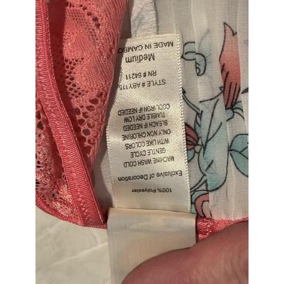 In Bloom By Jonquil Chemise Gown Medium Floral Butterfly Pleated Chiffon summer - Picture 6 of 6